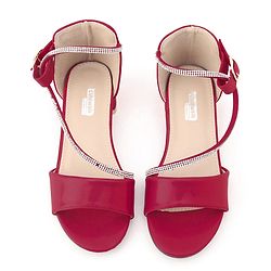 Cute Walk by Babyhug Sandals With Studded Pearls - Red - EU 27 Red