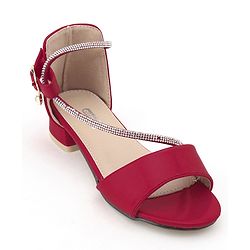 Cute Walk by Babyhug Sandals With Studded Pearls - Red - EU 27 Red