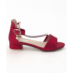 Cute Walk by Babyhug Sandals With Studded Pearls - Red - EU 27 Red