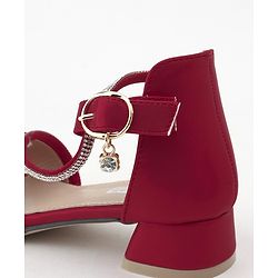 Cute Walk by Babyhug Sandals With Studded Pearls - Red - EU 27 Red