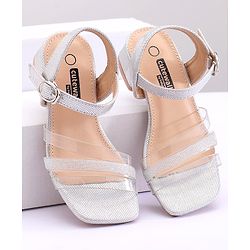 Cute Walk by Babyhug Shimmer Sandals - Silver
