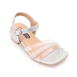 Cute Walk by Babyhug Shimmer Sandals - Silver - EU 27 Silver