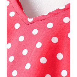 Babyhug Sleeveless Frock Polka Dot Print - Red