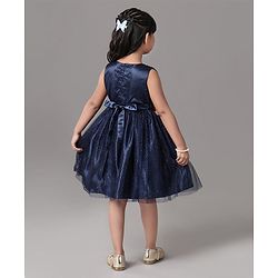 Babyhug Sleeveless Frock With Corsage - Blue