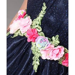 Babyhug Sleeveless Frock With Corsage - Blue