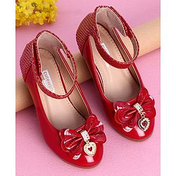 Cute Walk by Babyhug Party Wear Belly Shoes Bow Appliques - Pink