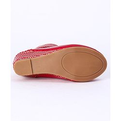 Cute Walk by Babyhug Party Wear Belly Shoes Bow Appliques - Pink