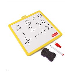 Babyhug Play N Learn Double Side Board with 102 Magnetic Shapes| Playset With Write & Wipe Feature| Puzzle Book with 300+ Patterns| 1 Sketch Pen and Duster Learning and Educational Toy for 4-6 Years Kids| Gifting Toy| BIS Certified
