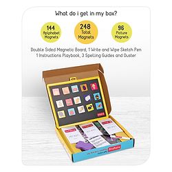 Babyhug Spell World Magnetic Learning Set - 96 Picture & 144 Alphabet Magnets