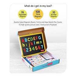 Babyhug Stepping Stones Magnetic Writing Activity Kit - 52 Picture & 108 Total Magnets