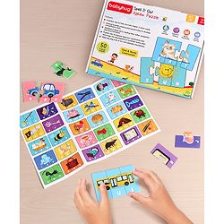 Babyhug Premium Kids Spell and Learn 150 Pieces Puzzle| 50 Three Letter Words - Beautiful Colorful Pictures| Educational and Learning Jigsaw| BIS Certified| 3 Years+