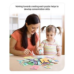 Babyhug Premium Kids Spell and Learn 150 Pieces Puzzle| 50 Three Letter Words - Beautiful Colorful Pictures| Educational and Learning Jigsaw| BIS Certified| 3 Years+