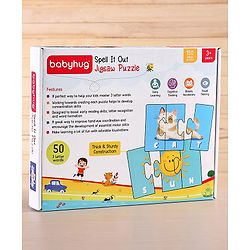 Babyhug Premium Kids Spell and Learn 150 Pieces Puzzle| 50 Three Letter Words - Beautiful Colorful Pictures| Educational and Learning Jigsaw| BIS Certified| 3 Years+