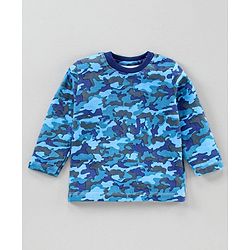 Babyhug Full Sleeves Tees Text Print Pack of 3 - Blue Orange