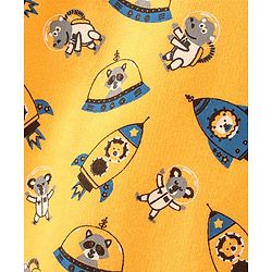 Babyhug Full Sleeves Sweatshirt Rocket Print - Yellow