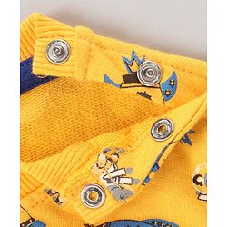Babyhug Full Sleeves Sweatshirt Rocket Print - Yellow