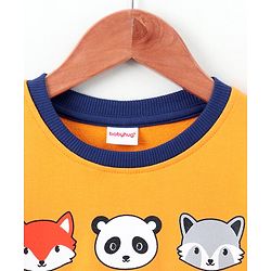 Babyhug Full Sleeves Pull Over Sweatshirt Animal Graphics - Mustard