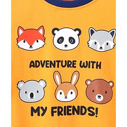Babyhug Full Sleeves Pull Over Sweatshirt Animal Graphics - Mustard