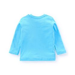Babyhug Full Sleeves Printed Tee Pack of 3  - Sky & Navy Blue Red