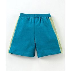 Babyhug Solid Colour Shorts With Drawstring - Aqua Blue