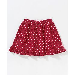 Babyhug Mid Thigh Skirt Polka Dot Print - Jester Red