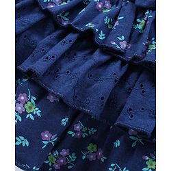 Babyhug Mid Thigh Skirt Floral Print - Blue