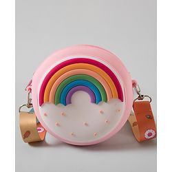 Babyhug Rainbow Printed Sling Bag - Pink