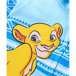 Babyhug Full Sleeves Hooded Sweat Jacket Simba Print - Light Blue