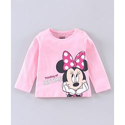 Babyhug Full Sleeves T-Shirt & Pajama Set Minnie Graphic - Pink