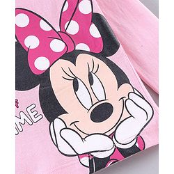 Babyhug Full Sleeves T-Shirt & Pajama Set Minnie Graphic - Pink