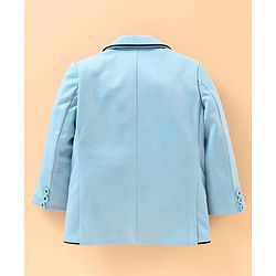 Babyhug Full Sleeves Party Wear Blazer Solid Color - Blue