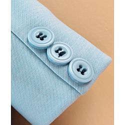 Babyhug Full Sleeves Party Wear Blazer Solid Color - Blue