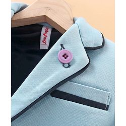 Babyhug Full Sleeves Party Wear Blazer Solid Color - Blue