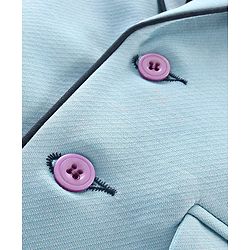 Babyhug Full Sleeves Party Wear Blazer Solid Color - Blue