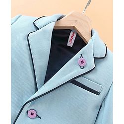 Babyhug Full Sleeves Party Wear Blazer Solid Color - Blue