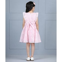Babyhug Half Sleeves Party Frock - Pink