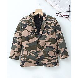 Babyhug Boys Full Sleeves Party Wear Blazer - Camouflage