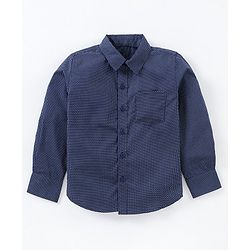 Babyhug Full Sleeves Party Shirt with Bow - Blue