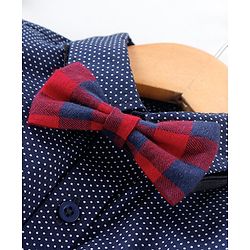 Babyhug Full Sleeves Party Shirt with Bow - Blue