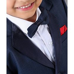 Babyhug Full Sleeves Party Suit with Bow - Blue
