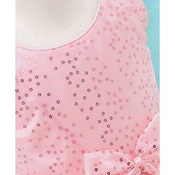 Babyhug Sleeveless Sequins Party Frock - Pink