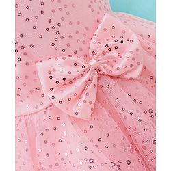 Babyhug Sleeveless Sequins Party Frock - Pink