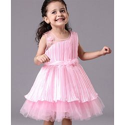 Babyhug Sleeveless Party Wear Solid Color - Pink