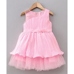 Babyhug Sleeveless Party Wear Solid Color - Pink