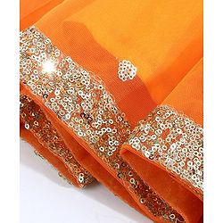 Babyhug Sleeveless Choli & Lehenga with Dupatta - Orange