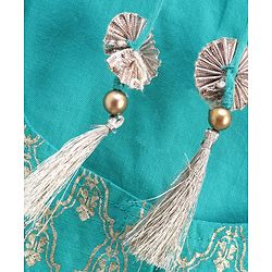 Babyhug Sleeveless Choli & Lehenga With Dupatta - Turquoise Green  Pink