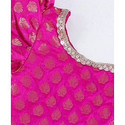 Babyhug Sleeveless Embroidered Choli & Lehenga With Dupatta - Pink Yelow