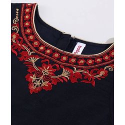 Babyhug Short Sleeves Choli & Lehenga with Dupatta - Blue Red