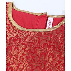 Babyhug Sleeveless Choli & Lehenga With Dupatta Floral Print -Red Yellow
