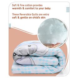 Babyhug Premium 180 TC Cotton Baby Bedding Essentials Set Pack of 6 Elephant Theme -Blue